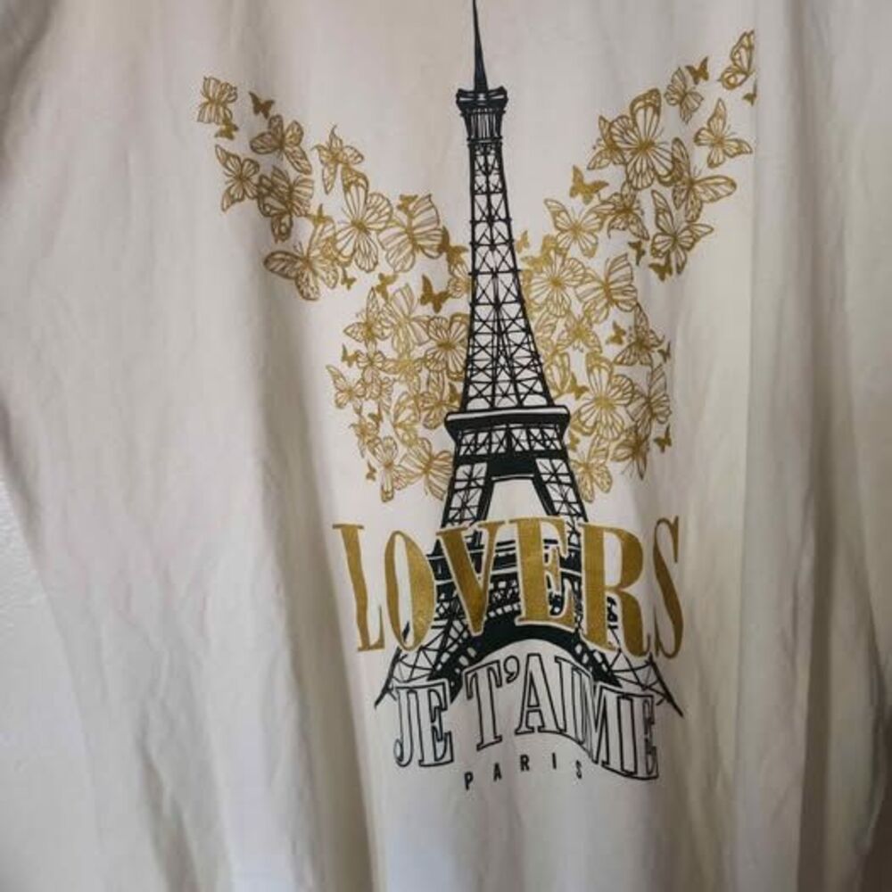 Eiffel Tower Butterflies Lovers Je T'aime Paris T-shirt 3XL